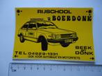 sticker oud BEEK EN DONK rijschool  v Boerdonk auto oldtimer, Verzamelen, Verzenden, Zo goed als nieuw, Bedrijf of Vereniging