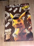 Pikachu Poster op lijst - Uniek Kunstwerk, Ophalen of Verzenden