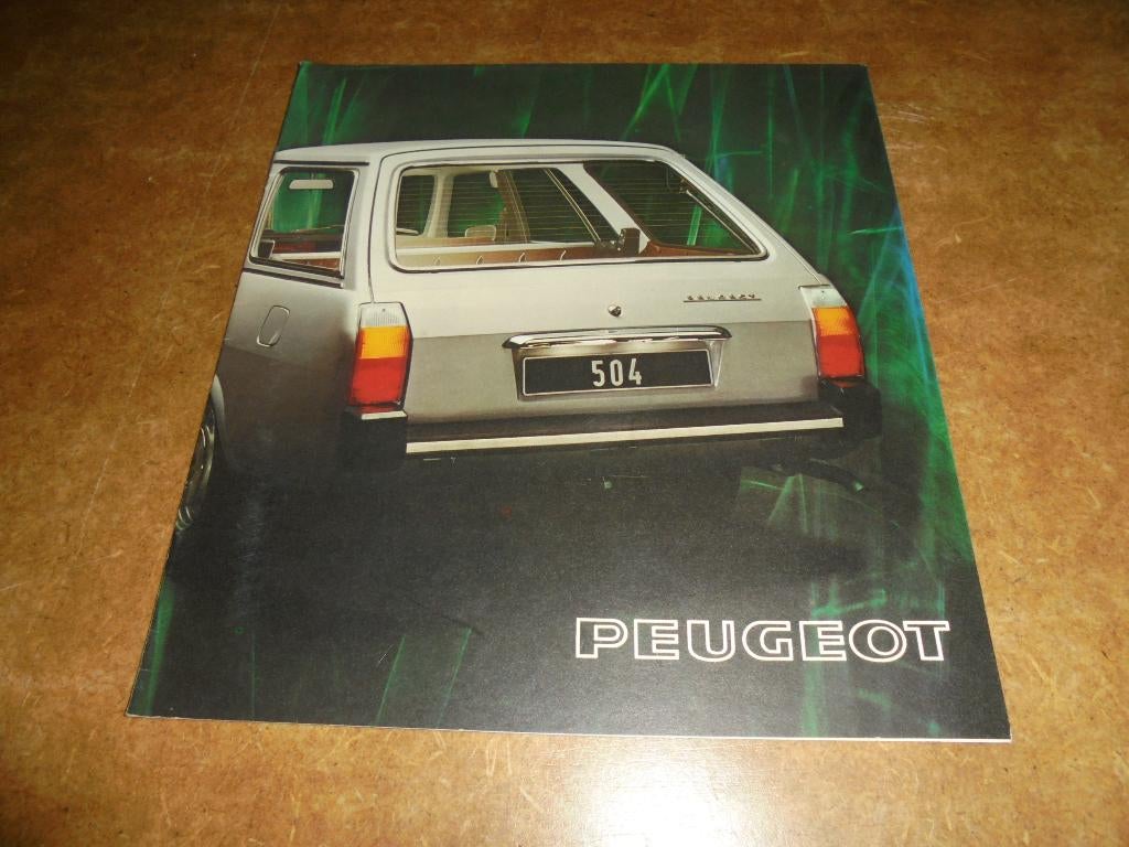brochure Peugeot 504 Break en Familiale  1975, Ophalen of Verzenden, Nieuw, Overige merken