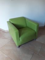 HVS leder lime groen fauteuil stoel, Ophalen, Gebruikt, Minder dan 75 cm, Leer