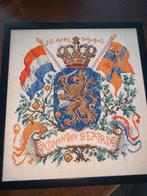 Kruissteek Koningin Beatrix Inhuldiging 1980 Ingelijst Amste, Antiek en Kunst, Ophalen of Verzenden