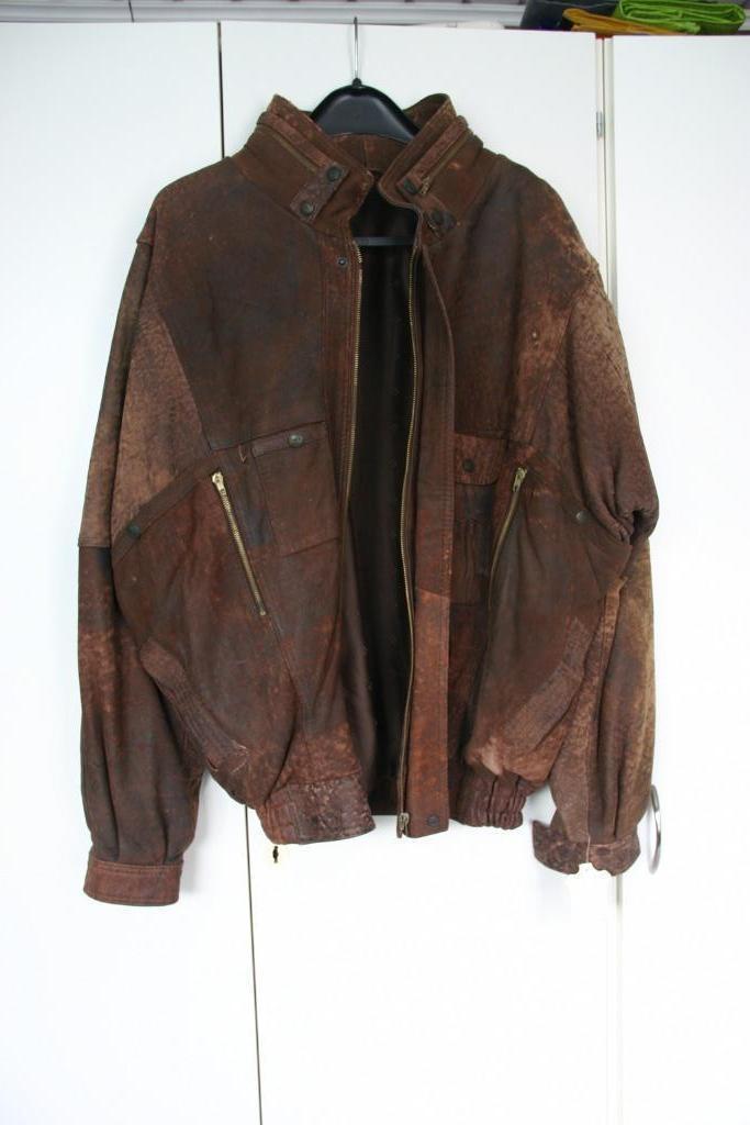 Leren Herenjas. Nieuw !! Merk Tibet - Maat L - Kleur bruin., Kleding | Heren, Jassen | Zomer, Nieuw, Maat 52/54 (L), Bruin, Ophalen of Verzenden