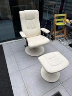 Relax Stoel Fauteuil met  voetenbankje, Ophalen, Kunststof, 75 tot 100 cm, Zo goed als nieuw