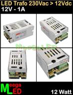LED Trafo Voeding Adapter Driver - 230V > 12V - 1A = 12W - O, Ophalen of Verzenden, Nieuw, LEDtrafo