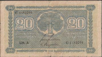 Finland 20 markkaa 1945 gebruikt p.78a(8) (nr 44) beschikbaar voor biedingen