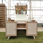 Retro kaptafel in Damask, Huis en Inrichting, Tafels | Kaptafels, Ophalen, Gebruikt, Voorhout, @florissantjes