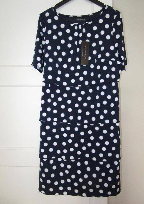 Nieuwe jurk mt.44 Betty Barclay d.blauw-witte noppen k.mouw, Kleding | Dames, Jurken, Maat 42/44 (L), Blauw, Knielengte, Ophalen of Verzenden