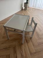 Beige Kindertafeltje met stoel, Huis en Inrichting, Tafels | Salontafels, Zo goed als nieuw, Minder dan 50 cm, Rechthoekig, 50 tot 100 cm
