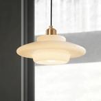 2 Witte Glazen Hanglampen – Nieuw in doos, Huis en Inrichting, Lampen | Hanglampen, Ophalen, Nieuw, Glas, Minder dan 50 cm