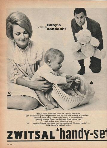 retro reclame 1964 Zwitsal handy-set baby mandje jaren 60 beschikbaar voor biedingen