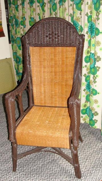 Rotan stoel Indische stijl vintage 70's beschikbaar voor biedingen