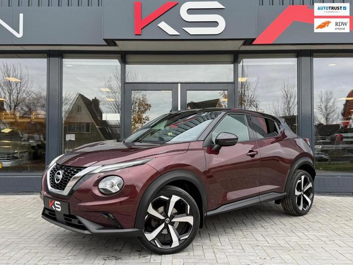 Nissan Juke 1.0 DIG-T Tekna Automaat 360 camera Carplay Navi, Auto's, Nissan, Bedrijf, Te koop, Juke, 360° camera, ABS, Airbags