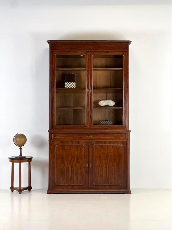Buffetkast boekenkast mahonie antiek, Huis en Inrichting, Kasten | Buffetkasten, Gebruikt, 200 cm of meer, 25 tot 50 cm, Ophalen