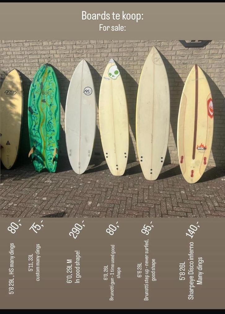 Diverse surfboarden te koop, Watersport en Boten, Windsurfen, Gebruikt, Overige typen, Minder dan 5 m², Ophalen