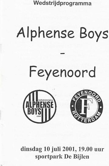 Programma 01-02 Alphense Boys - Feyenoord beschikbaar voor biedingen