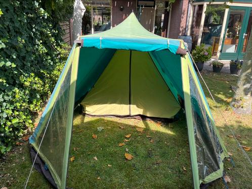 Leuke vintage tent 2 persoons met binnentent: katoen, Caravans en Kamperen, Tenten, tot en met 2, Gebruikt, Ophalen