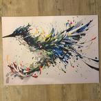 Canvas 70x50 cm - Abstracte vogel in kleur, Huis en Inrichting, Nieuw, Ophalen of Verzenden, Print, Info@demuurdecoratie.nl