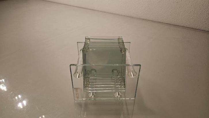 HELDERR glazen onderzetters met houder, Huis en Inrichting, Woonaccessoires | Onderzetters, Zo goed als nieuw, Glas of Kopje, Ophalen of Verzenden