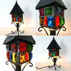 Peter Marsh tafellamp brutalist glas in lood lamp lantaarn, Ophalen of Verzenden