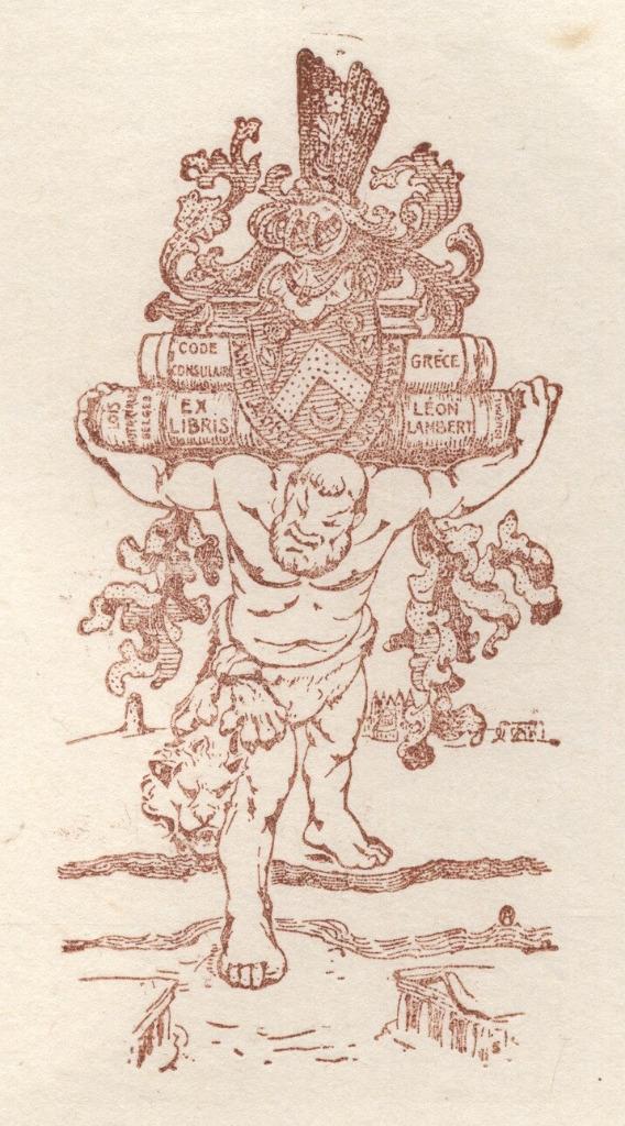 1119 Ex Libris België : Alfred Ost, 1909, Antiek en Kunst, Kunst | Etsen en Gravures, Verzenden