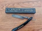 Vintage kappersmes / scheermes in orginele doos L. Kollee,, Ophalen, Gebruikt