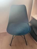 Eetkamerstoel blauw velvet stof, Ophalen, Blauw, Zo goed als nieuw, Eén
