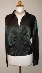 donkergroen satijnen bloese maat XL, Kleding | Dames, Blouses en Tunieken, Verzenden, Zara, Maat 46/48 (XL) of groter, Zo goed als nieuw