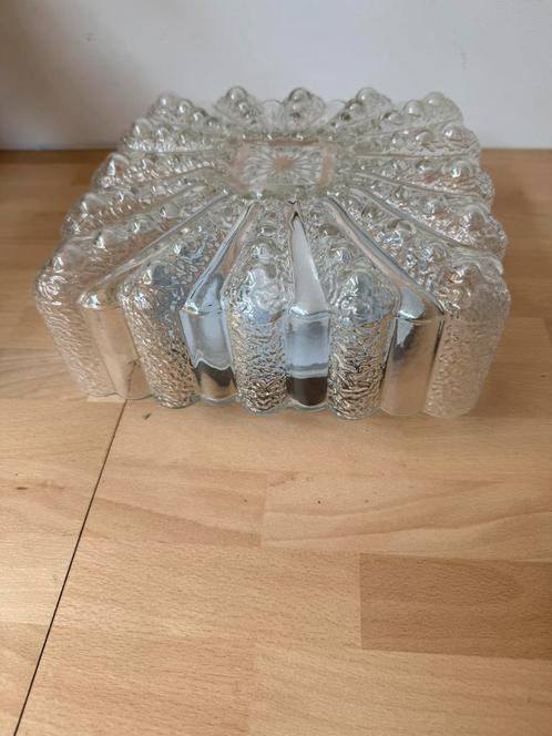 Retro plafondlamp glas, Huis en Inrichting, Lampen | Plafondlampen, Zo goed als nieuw, Glas, Ophalen of Verzenden