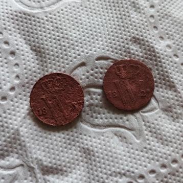 Halve (1/2) Cent 1827 B (Brussel) en 1837 (Geen Fraaie) beschikbaar voor biedingen