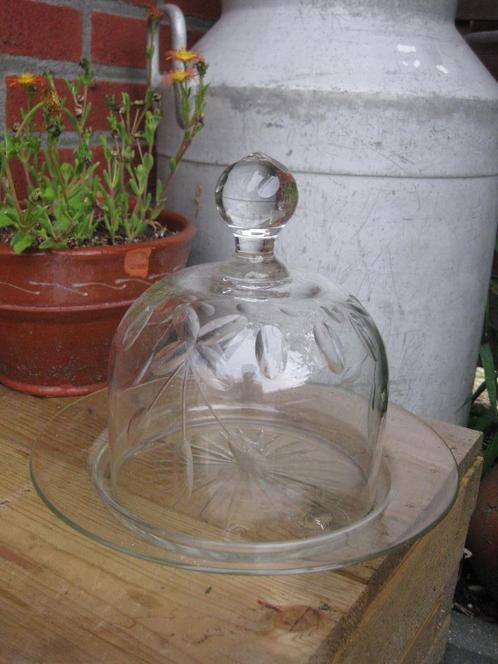 #@# Kristallen Geslepen Cake Stolp / Kaas Stolp, Antiek en Kunst, Antiek | Glas en Kristal, Ophalen
