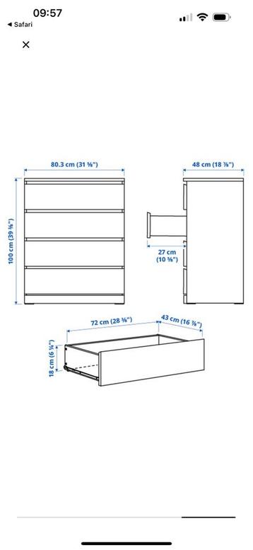 Ikea malm lade kast - afbeelding 2