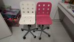 2x Kinderbureaustoel - Wit & Roze, Ophalen, Gebruikt, Wit, Bureaustoel