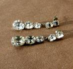 Oorbellen strass oorhangers strassstenen, Overige materialen, Ophalen of Verzenden, Zilver, Met strass
