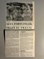 Voetbal krantenartikel Ajax FC Twente maart 1977, Ophalen of Verzenden, Knipsel(s)