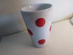 D. E.  beker wit met rode stippen polka dot, Huis en Inrichting, Keuken | Servies, Ophalen of Verzenden, Zo goed als nieuw, Overige stijlen