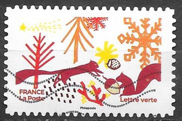 Frankrijk:  kerstzegel (6) uit 2021, Postzegels en Munten, Postzegels | Europa | Frankrijk, Gestempeld, Ophalen of Verzenden