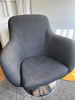 Fauteuil, draaibaar, antraciet, Gebruikt, Ophalen of Verzenden, 50 tot 75 cm