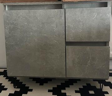Mooie betongrijs badkamer meubel nieuw! 