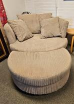 Lounge fauteuil met voetenbank, Ophalen, Gebruikt, Eenpersoons, 100 tot 125 cm