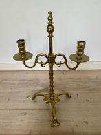 Antieke kandelaber / kandelaar van messing, Ophalen of Verzenden, Koper of Brons