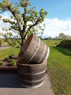 Eikenhouten Bloembak Plantenbak Biervat 135 liter, Nieuw, Rond, Hout, 30 tot 60 cm