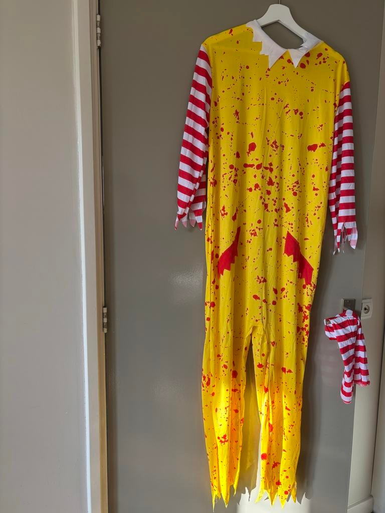 MC Killer Clown Kostuum - Maat S, Carnaval, Ophalen of Verzenden, Zo goed als nieuw, Kleding