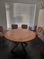 Mango hout eettafel, Huis en Inrichting, Tafels | Eettafels, Ophalen, Gebruikt, 100 tot 150 cm, Rond