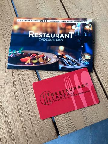 Restaurant cadeau card twv 40€. Cadeau kaart. beschikbaar voor biedingen