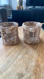 2 rattan waxinelichtjes van Riviera Maison, Huis en Inrichting, Woonaccessoires | Kandelaars en Kaarsen, Ophalen of Verzenden