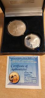 Zilveren herdenking munten Israël 2008 Proof, Ophalen of Verzenden, Midden-Oosten