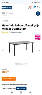 Wakefield Bazel Tuintafel 90x150, Ophalen, Nieuw, Rechthoekig