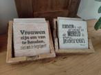 Laatste setje houten onderzetters!, Doefke.nl, Glas of Kopje, Ophalen of Verzenden, Doefke