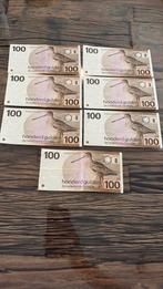7 biljetten van 100,-, Ophalen of Verzenden, 100 gulden
