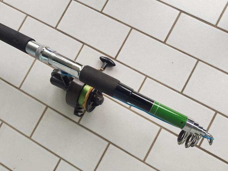 tele boothengel met crack molen, Watersport en Boten, Hengelsport | Zeevissen, Zo goed als nieuw, Molen, Ophalen of Verzenden